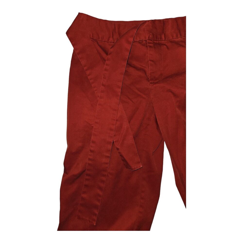 Banana Republic Capri Pants Women's 10 Wide Leg Red Self Tie Casual Workwear - Picture 7 of 10